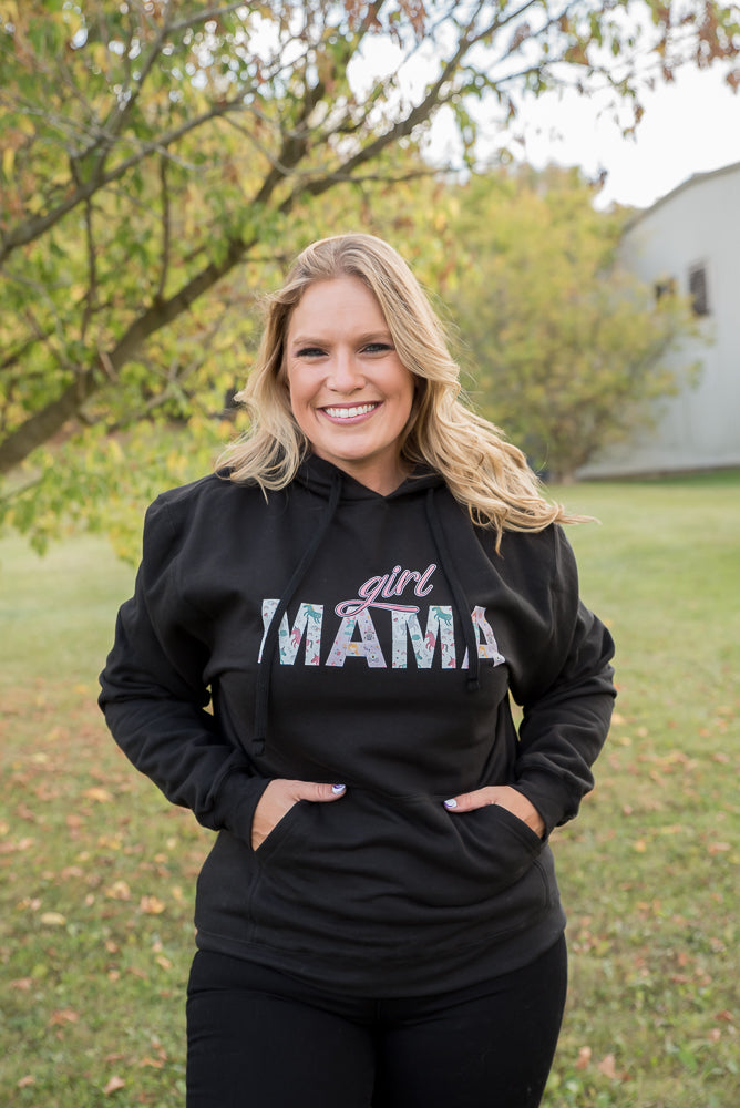 Girl Mama Graphic Hoodie in Black