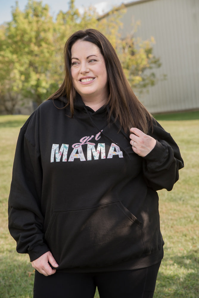 Girl Mama Graphic Hoodie in Black