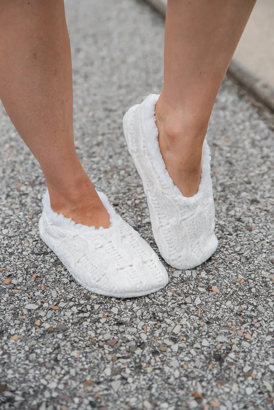 Chenille Slippers in Ivory