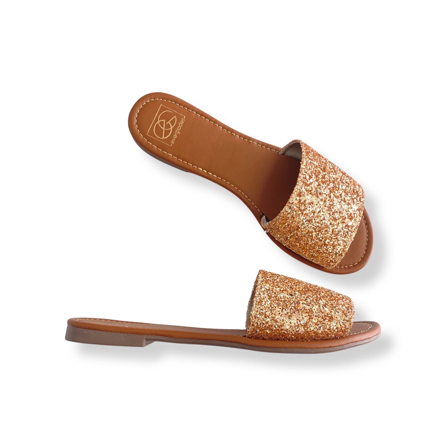 Ritzy Glitter Sandals in Rose Gold