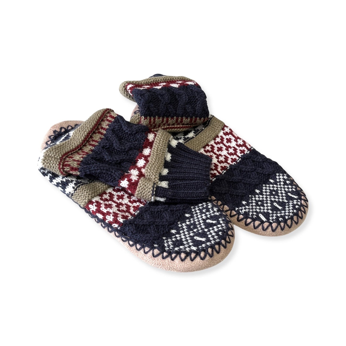 Nordic Night Slipper Booties in Navy