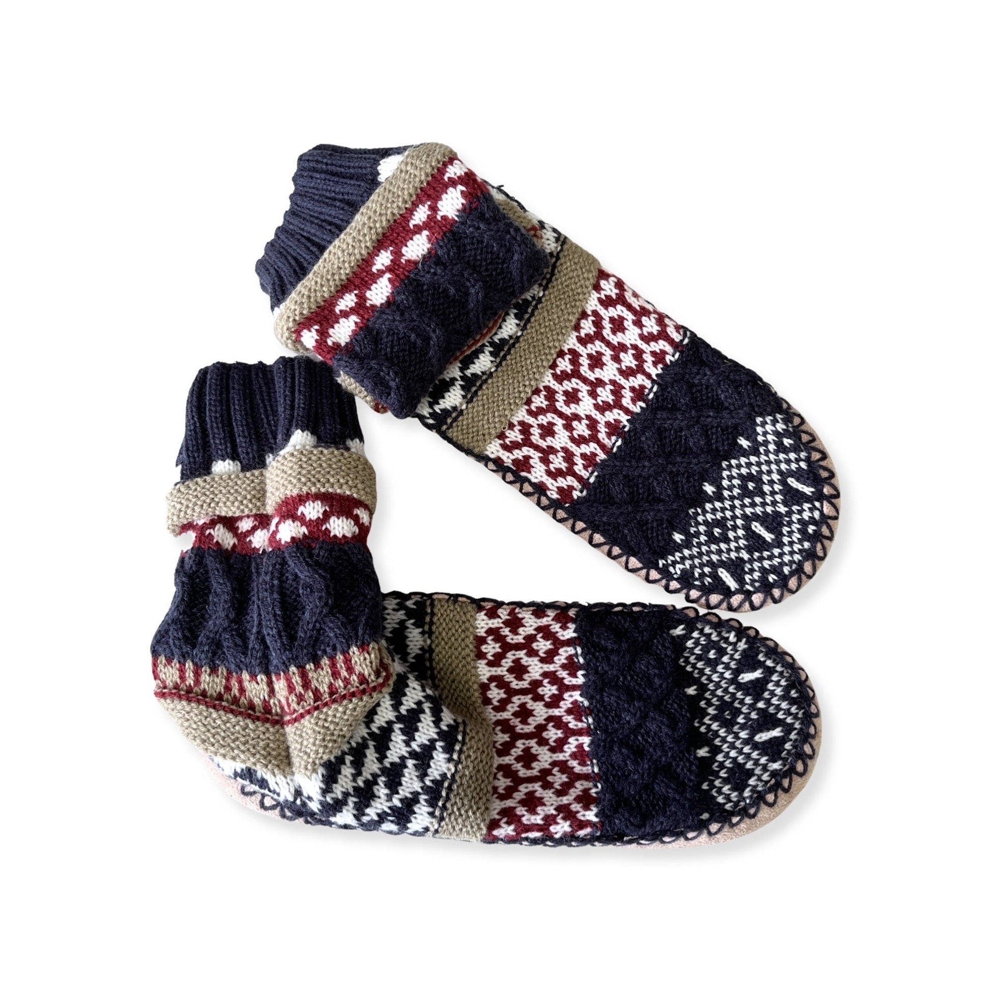 Nordic Night Slipper Booties in Navy